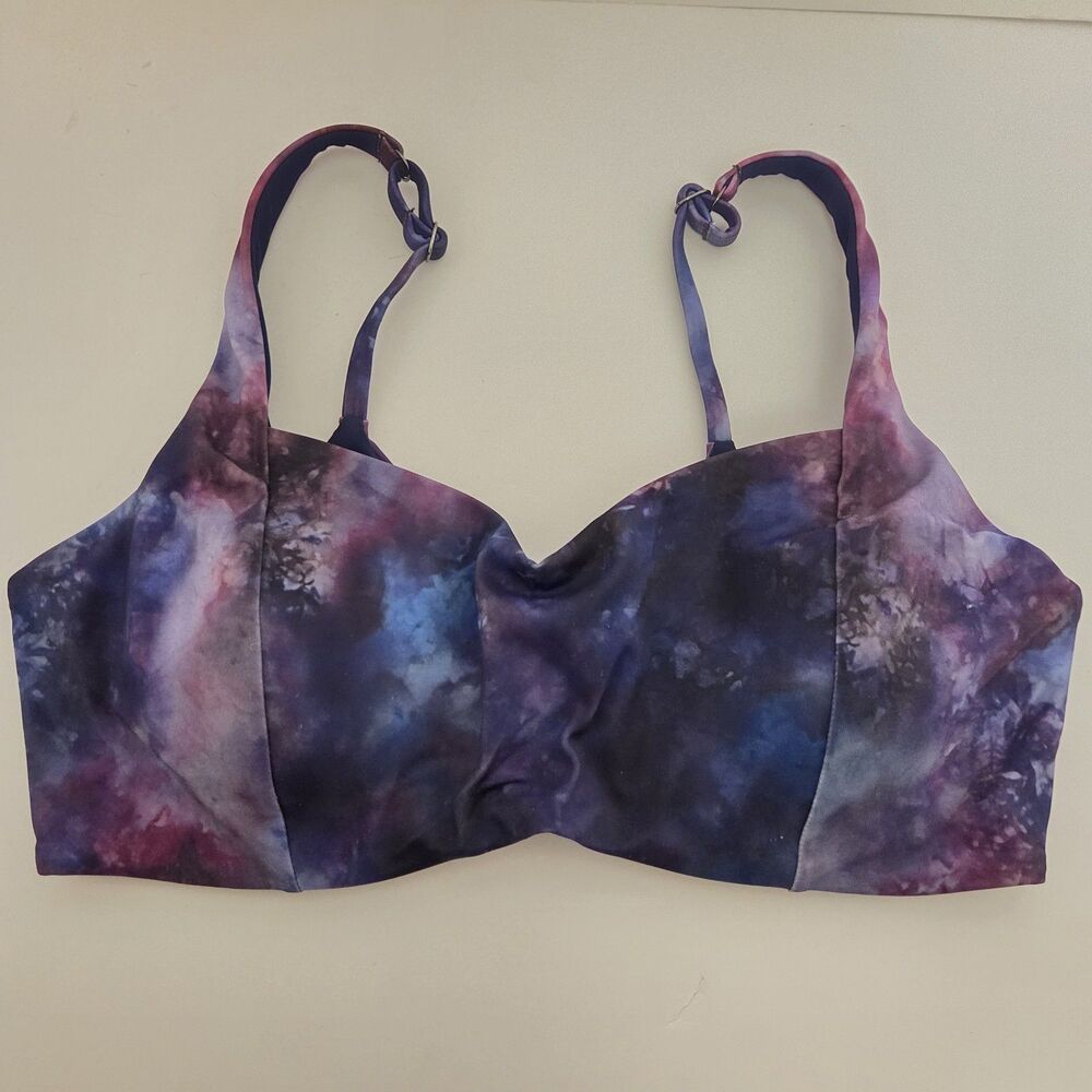 Athleta Supernova Galaxy Entwined Strappy Bikini Top Size 34D/DD